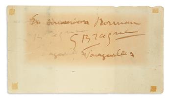 BRAQUE, GEORGES. Two items, in French: Autograph inscription Signed * Signature on envelope.